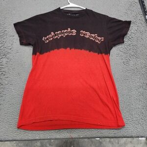 Trippie Redd Shirt Mens Medium Black Red Dip Dye Chain Graphic Tee Tagless